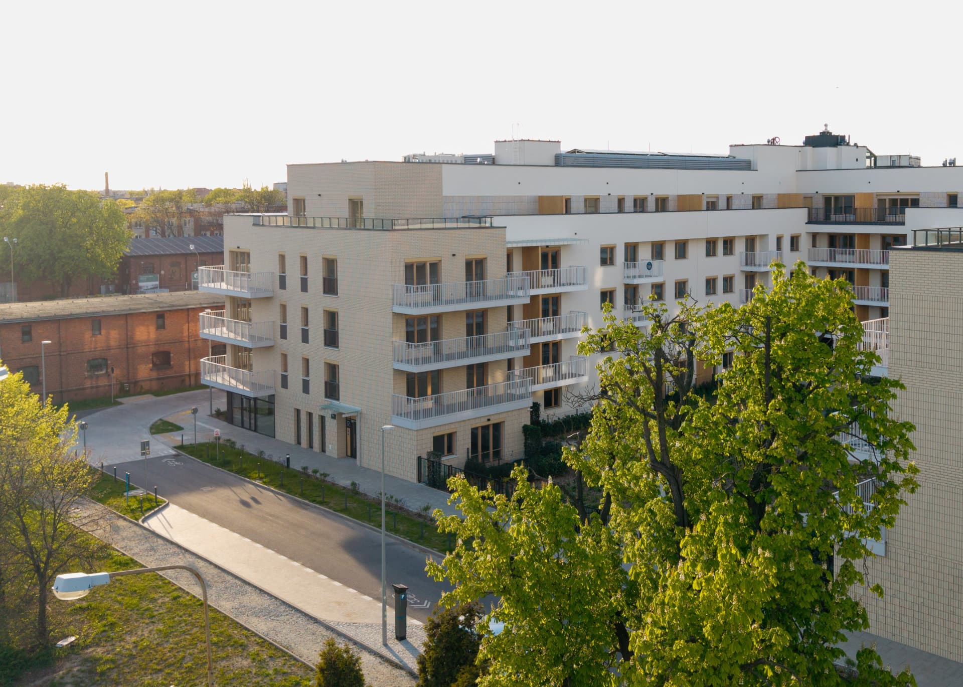 building b10 with the historic stables in the background